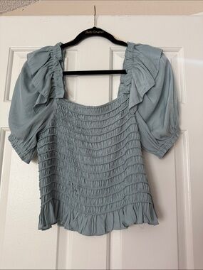Mustard Seed Smocked Crop Top